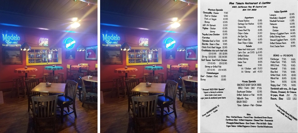 Blue Tomato Menu