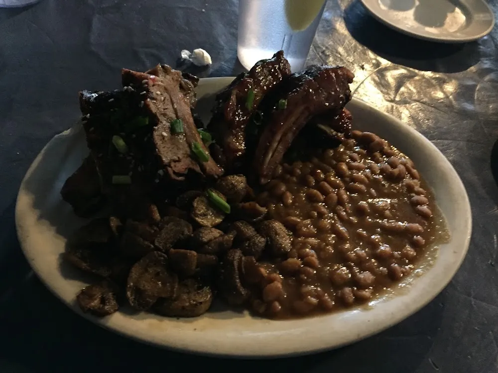 Grilled Mushrooms and Baked Beans